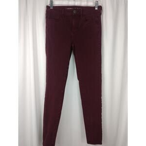 American Eagle maroon hi-rise jegging